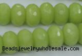 CCN923 15.5 inches 10*14mm faceted rondelle candy jade beads