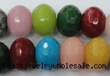 CCN956 15.5 inches 14*18mm faceted rondelle mixed color candy jade beads