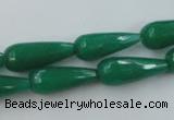 CCN978 15.5 inches 9*22mm faceted teardrop candy jade beads