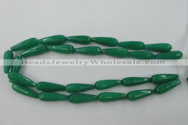 CCN986 15.5 inches 10*30mm faceted teardrop candy jade beads