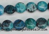 CCO175 15.5 inches 12mm flat round dyed natural chrysotine beads