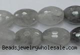 CCQ100 15.5 inches 13*18mm faceted rice cloudy quartz beads