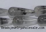 CCQ105 15.5 inches 10*30mm teardrop cloudy quartz beads wholesale