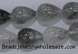 CCQ106 15.5 inches 13*18mm teardrop cloudy quartz beads wholesale