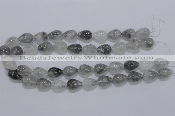 CCQ106 15.5 inches 13*18mm teardrop cloudy quartz beads wholesale