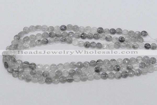 CCQ115 15.5 inches 8mm coin cloudy quartz beads wholesale