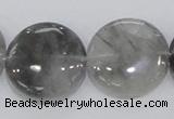 CCQ121 15.5 inches 25mm coin cloudy quartz beads wholesale