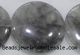 CCQ124 15.5 inches 50mm coin cloudy quartz beads wholesale