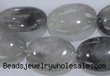 CCQ148 15.5 inches 18*25mm oval cloudy quartz beads wholesale