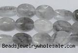 CCQ153 15.5 inches 10*14mm faceted oval cloudy quartz beads wholesale