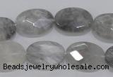 CCQ155 15.5 inches 15*20mm faceted oval cloudy quartz beads wholesale