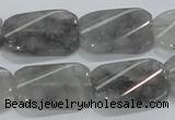 CCQ182 15.5 inches 18*25mm twisted rectangle cloudy quartz beads