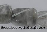 CCQ183 15.5 inches 24*30mm twisted rectangle cloudy quartz beads