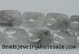 CCQ187 15.5 inches 14*18mm faceted rectangle cloudy quartz beads