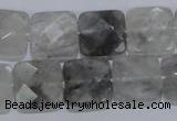 CCQ200 15.5 inches 15*15mm faceted square cloudy quartz beads