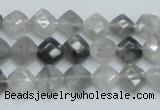 CCQ207 15.5 inches 8*8mm faceted diamond cloudy quartz beads