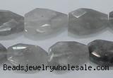 CCQ225 15.5 inches 14*20mm faceted freeform cloudy quartz beads