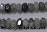 CCQ237 15.5 inches 8*12mm faceted rondelle cloudy quartz beads