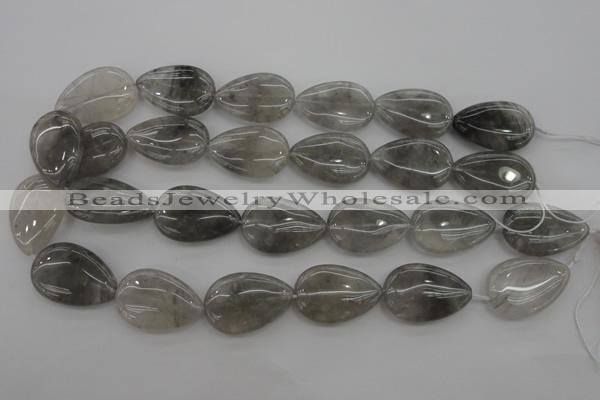 CCQ256 15.5 inches 20*30mm flat teardrop cloudy quartz beads