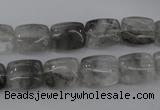 CCQ261 15.5 inches 10*12mm rectangle cloudy quartz beads