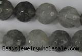 CCQ316 15.5 inches 16mm faceted round cloudy quartz beads wholesale