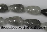 CCQ342 15.5 inches 12*22mm teardrop cloudy quartz beads wholesale