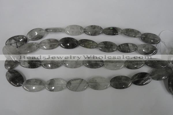 CCQ389 15.5 inches 15*25mm oval cloudy quartz beads wholesale