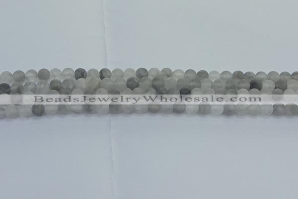 CCQ561 15.5 inches 6mm round matte cloudy quartz beads wholesale