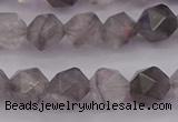 CCQ572 15.5 inches 8mm faceted nuggets cloudy quartz beads