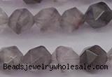 CCQ573 15.5 inches 10mm faceted nuggets cloudy quartz beads