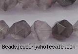 CCQ574 15.5 inches 12mm faceted nuggets cloudy quartz beads