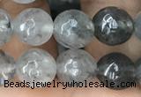 CCQ582 15.5 inches 8mm faceted round cloudy quartz beads wholesale