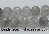 CCQ60 15.5 inches 10mm faceted round cloudy quartz beads wholesale