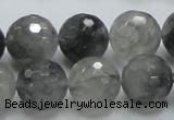 CCQ63 15.5 inches 16mm faceted round cloudy quartz beads wholesale