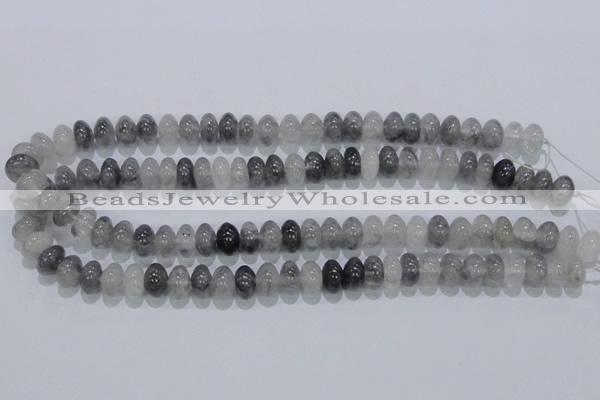 CCQ69 15.5 inches 7*12mm rondelle cloudy quartz beads wholesale