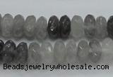 CCQ75 15.5 inches 6*12mm faceted rondelle cloudy quartz beads wholesale