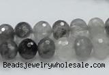 CCQ77 15.5 inches 8*10mm faceted rondelle cloudy quartz beads wholesale