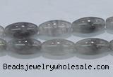 CCQ81 15.5 inches 8*16mm rice cloudy quartz beads wholesale