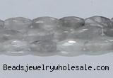 CCQ91 15.5 inches 6*12mm faceted rice cloudy quartz beads wholesale