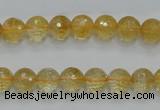 CCR04 15.5 inches 8mm faceted round natural citrine gemstone beads