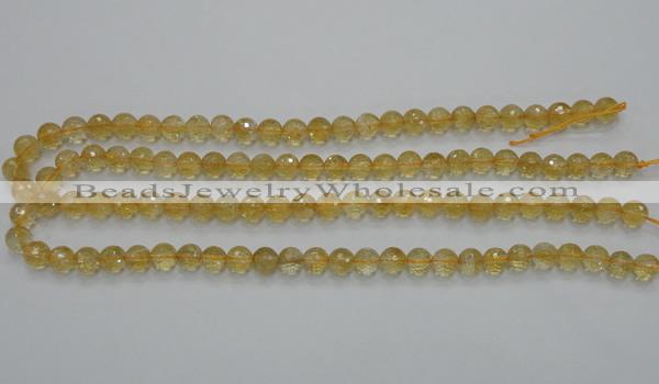 CCR04 15.5 inches 8mm faceted round natural citrine gemstone beads