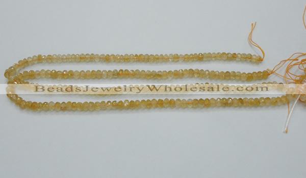 CCR07 15.5 inches 4*6mm faceted rondelle natural citrine gemstone beads