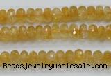 CCR08 15.5 inches 5*8mm faceted rondelle natural citrine gemstone beads