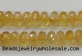 CCR09 15.5 inches 6*10mm faceted rondelle natural citrine gemstone beads