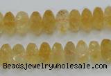 CCR10 15.5 inches 6*12mm faceted rondelle natural citrine gemstone beads