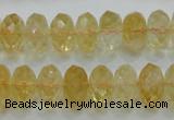 CCR11 15.5 inches 8*14mm faceted rondelle natural citrine gemstone beads