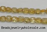 CCR12 15.5 inches 7*7mm faceted square natural citrine gemstone beads