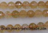 CCR154 15.5 inches 9mm faceted round natural citrine gemstone beads