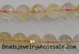 CCR155 15.5 inches 10mm faceted round natural citrine beads