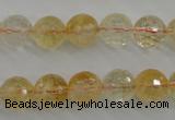 CCR156 15.5 inches 11mm faceted round natural citrine beads